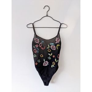 Zara Trafaluc Embroidered Bodysuit